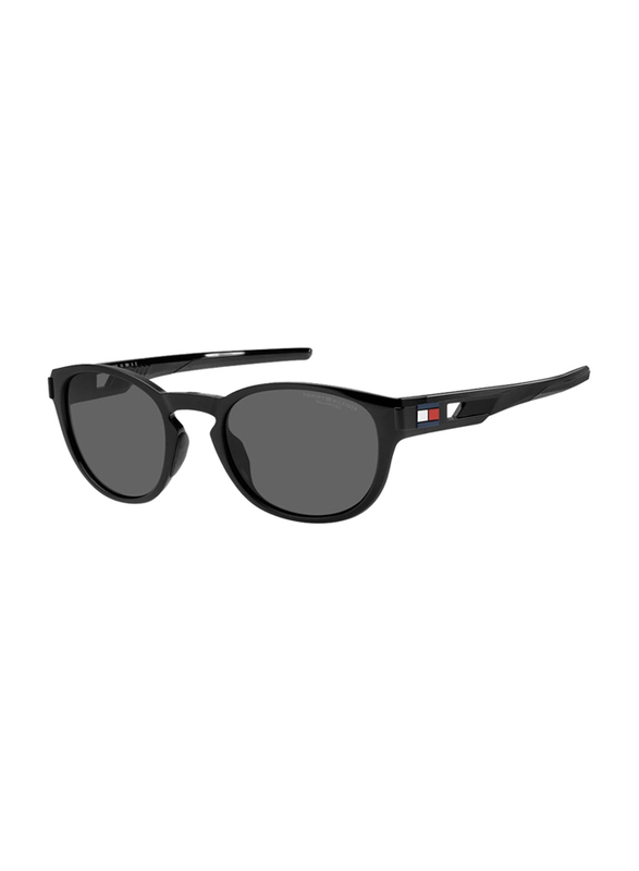 Tommy Hilfiger Full-Rim Cat Eye Black Sunglasses for Men, Grey Lens, TH-1912-S-807, 54/22/135