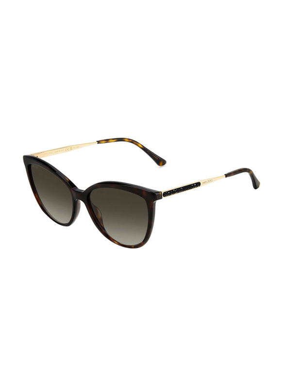 Jimmy Choo Full-Rim Rectangle Brown Sunglasses for Women, Grey Lens, BELINDA-S-086, 54/16/145