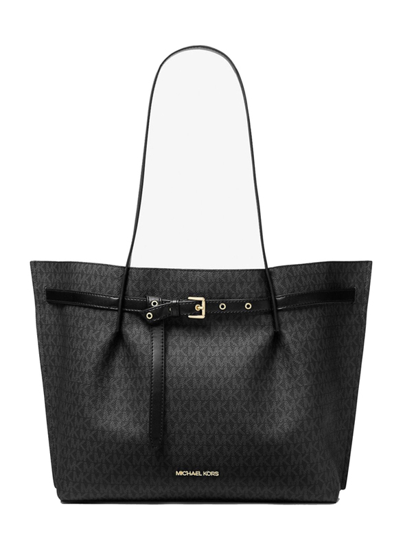 Michael Kors Emilia Large Logo Tote Bag for Women, Black