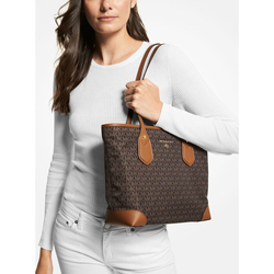 Michael Kors Eva Medium Top Zip Tote for Women, Brown/Acorn