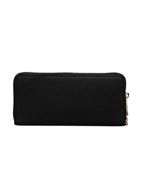 Michael Kors Large Pebbled Leather Continental Wallet for Women, Black