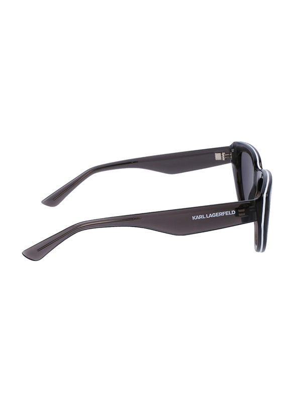 Karl Lagerfeld Full-Rim Rectangle Black Sunglasses for Women, Black Lens, KL6100S-020, 54/19/140