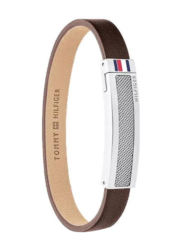 Tommy Hilfiger 2790397 Leather Crafted Bracelet for Men, 19cm, Brown