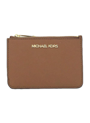 Michael Kors Travel Small Saffiano Leather Coin Pouch for Women, Brown