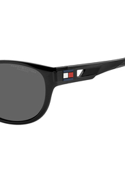 Tommy Hilfiger Full-Rim Cat Eye Black Sunglasses for Men, Grey Lens, TH-1912-S-807, 54/22/135