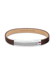 Tommy Hilfiger 2790397 Leather Crafted Bracelet for Men, 19cm, Brown