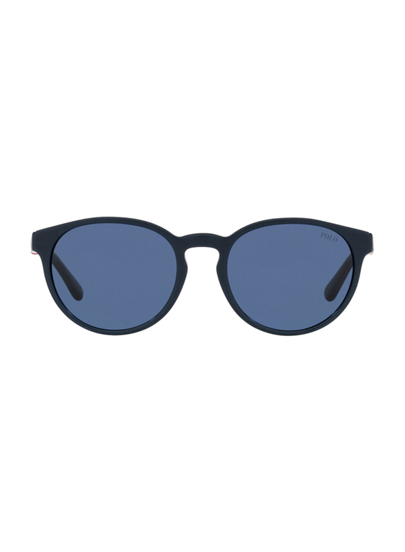 Polo Ralph Lauren Full-Rim Round Blue Sunglasses Unisex, Blue Lens, PP9502-593380, 48/17/130