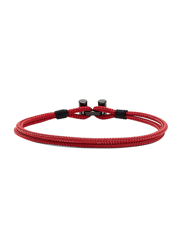 Tommy Hilfiger 2790335 Nylon Crafted Bracelet for Men, 19cm, Red