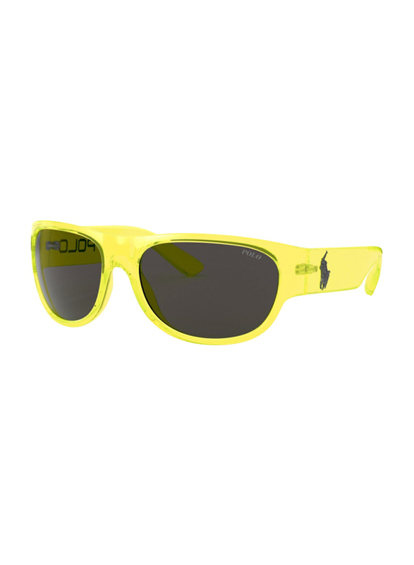 

Polo Ralph Lauren Full-Rim Rectangle Yellow Sunglasses for Men, Grey Lens, P416658678762, 62/18/140