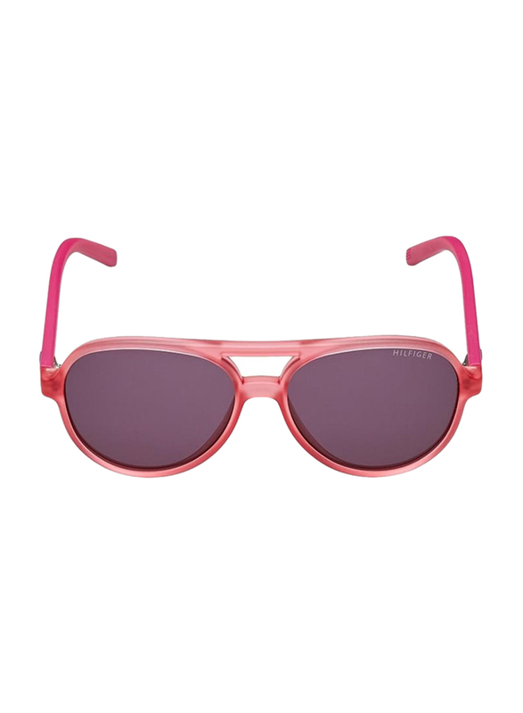 Tommy Hilfiger Full-Rim Pilot Pink Sunglasses for Kids Unisex, Grey Lens, TH-1221S-CYI, 50/15/140