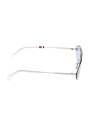 Tommy Hilfiger Rimless Oval Silver Sunglasses for Women, Blue Lens, TH-1660S-KUF, 72/15/140