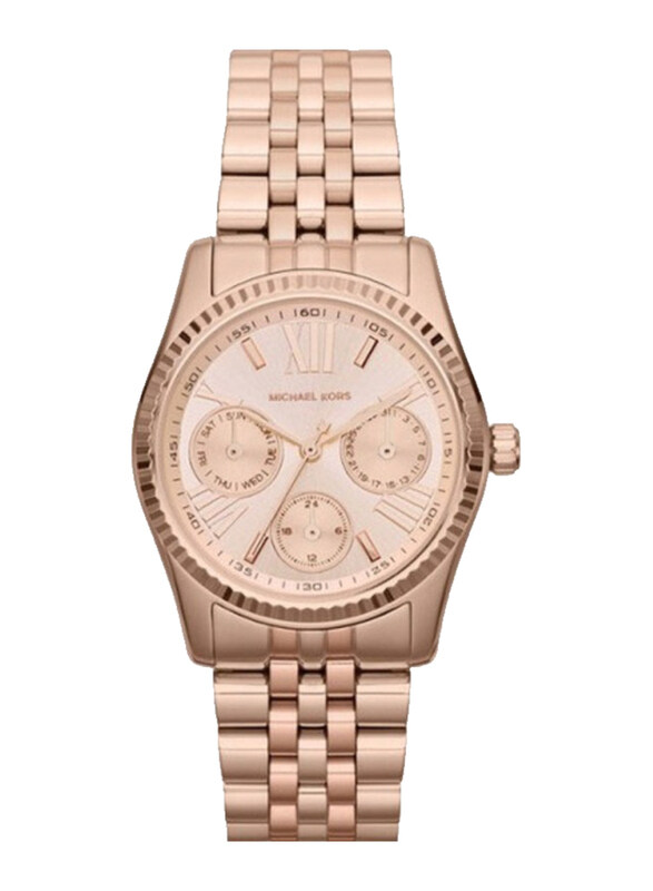 

Michael Kors Mini Lexington Analog Watch for Women with Stainless Steel Band, Water Resistant and Chronograph, MK5809, Rose Gold-Rose Gold