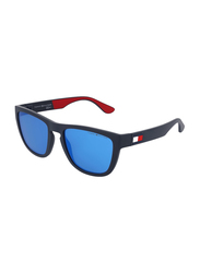 Tommy Hilfiger Full-Rim Square Blue Sunglasses for Men, Blue Lens, TH-1557-S-FLL, 54/19/140