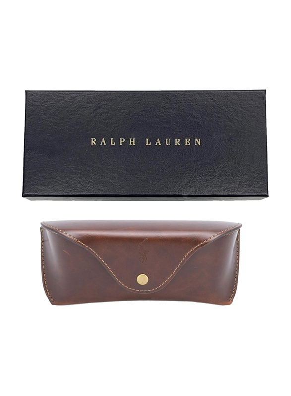 Polo Ralph Lauren Full-Rim Square Brown Sunglasses for Men, Green Lens, P412552606R54, 54/18/145