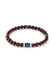 Tommy Hilfiger 2790324 Beads Bracelet for Men, 18cm, Brown