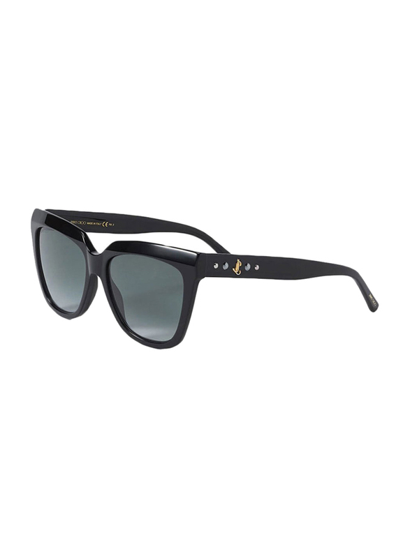 Jimmy Choo Full-Rim Square Black Sunglasses for Women, Dark Grey Lens, Julieka-S-807, 55/17/145