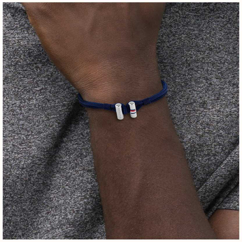 Tommy Hilfiger 2790337 Nylon Crafted Bracelet for Men, 19cm, Blue