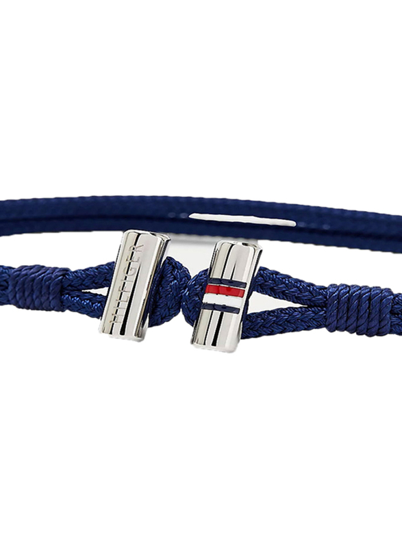 Tommy Hilfiger 2790337 Nylon Crafted Bracelet for Men, 19cm, Blue