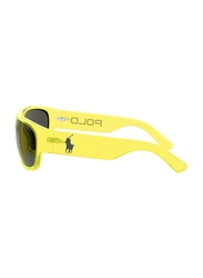 Polo Ralph Lauren Full-Rim Rectangle Yellow Sunglasses for Men, Grey Lens, P416658678762, 62/18/140