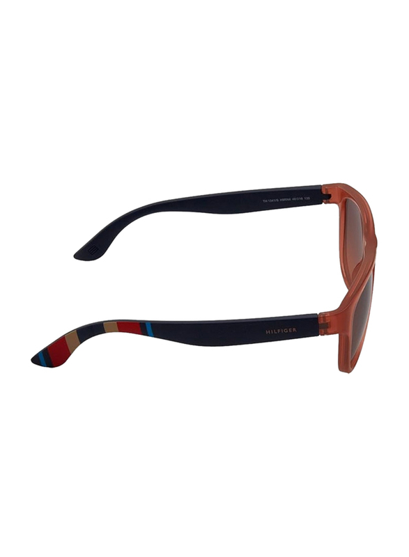 Tommy Hilfiger Full-Rim Square Black Sunglasses for Kids Unisex, Brown Lens, TH-1341S-H9R, 48/15/140