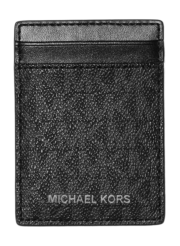 Michael Kors Logo Card Case with Bill Clip for Men, Black