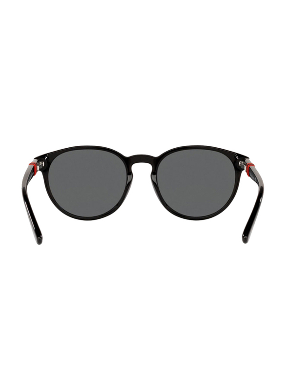 Polo Ralph Lauren Full-Rim Round Black Sunglasses Unisex, Black Lens, PP9502-500187, 48/17/130