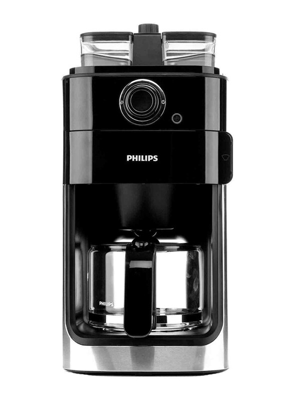 

Philips Grind and Brew Coffee Maker, 1000W, HD7762, Black/Silver