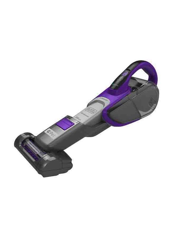Black+Decker Upright Cordless Pet Dustbuster Hand and Floor Vacuum Cleaner, SVJ520BFSP-GB, Grey/Purple