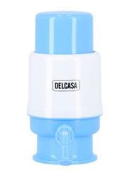 Delcasa Anti-Dirt & Anti-Splash Plastic Water Dispenser Pump with Vacuum Technology for Manual Use, DC2062, Blue/White