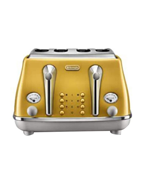 

Delonghi Icona Capitals Vintage Style 4 Slice Toaster, Ctoc4003.Y, Yellow