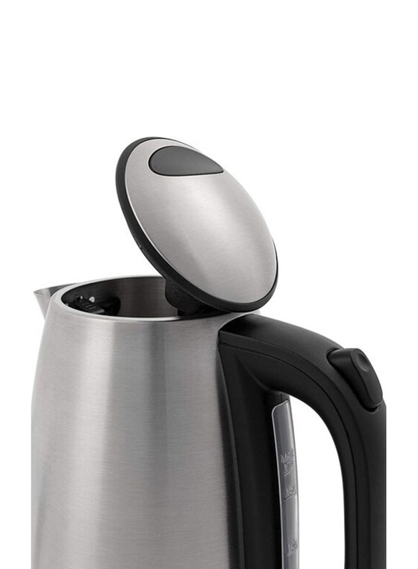 Sharp 1.7L Concealed Coil Complete Brushed Stainless Steel Electric Kettle, 3000W, Ek-Jx43-S3, Silver/Black