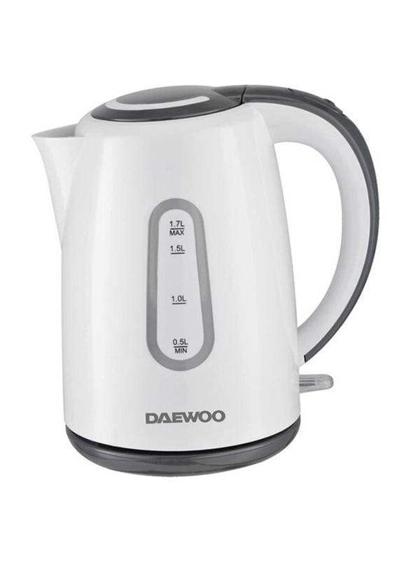 Daewoo 1.7L Korean Technology Electric Kettle, 2200W, DEK8806, White/Grey