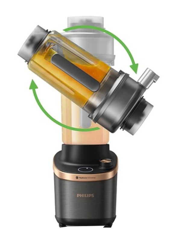 Philips 2L Flip&Juice High Speed Blender with Juicer Module, 1500W, HR3770/00, Black