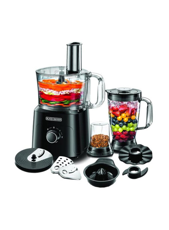 Black+Decker 2L Food Processor, 750W, FX775-B5, Black