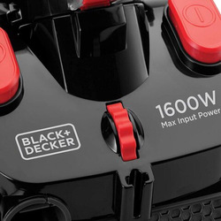 Black+Decker 1600W Bagless Cyclonic Canister Vacuum Cleaner, VM1680-B5, Black/Red