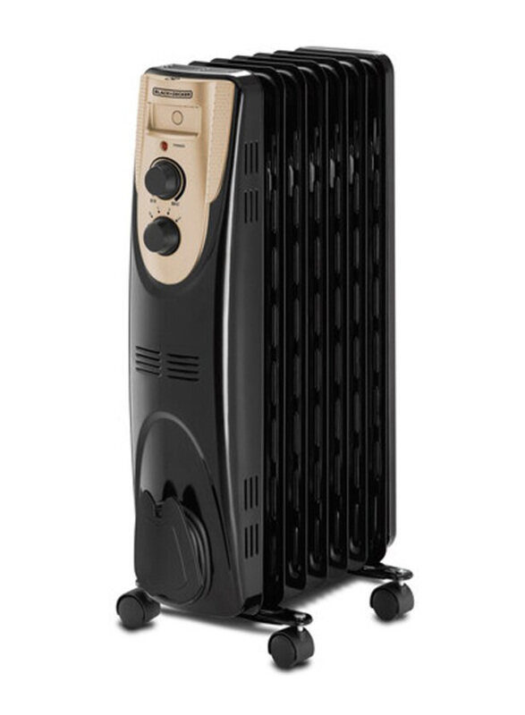 

Black+Decker 7 Fin Oil Radiator Heater, 1500W, OR070D-B5, Multicolour