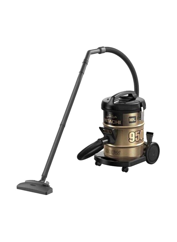 Hitachi Drum Type Vacuum Cleaner, CV950F 24CBS BK, Gold/Black