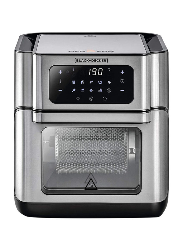 Black+Decker 12L Digital Air Fryer Oven, AOF100-B5, Silver