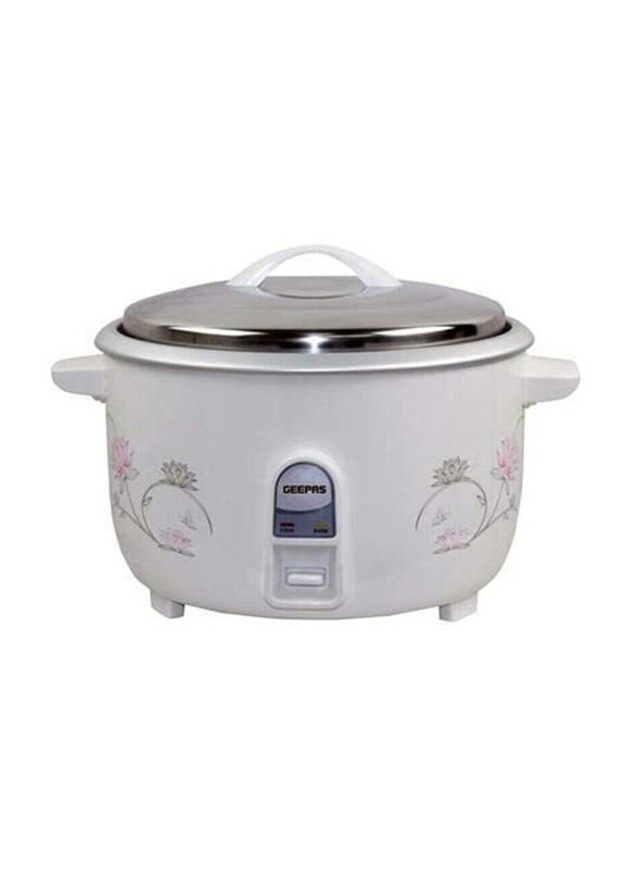 

Geepas Electric Rice Cooker, GRC4322, White/Silver