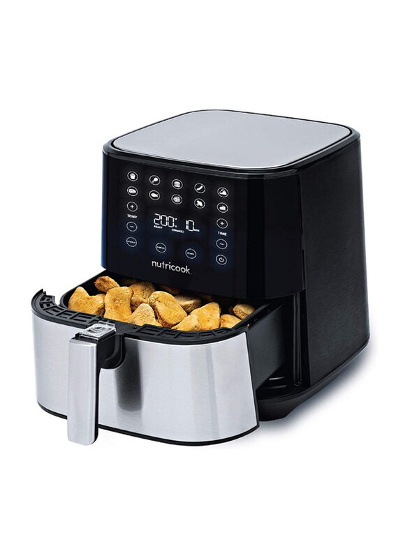 Nutricook 5.5L Air Fryer, 1700W, Af205, Stainless Steel/Black