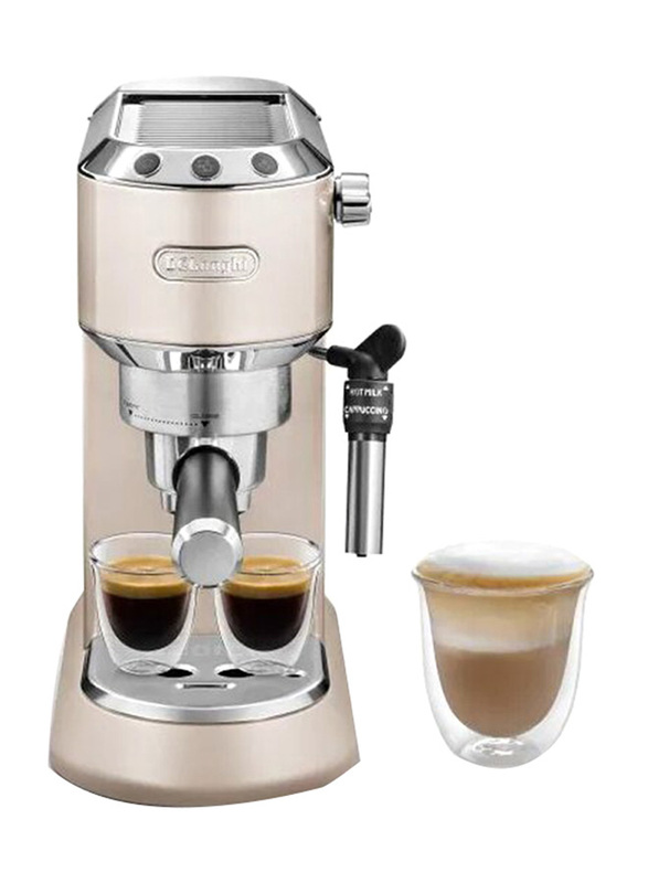 Delonghi 1.1L Barista Pump Espresso Manual Coffee Machine, 1300W, EC785.BG, Beige/Silver