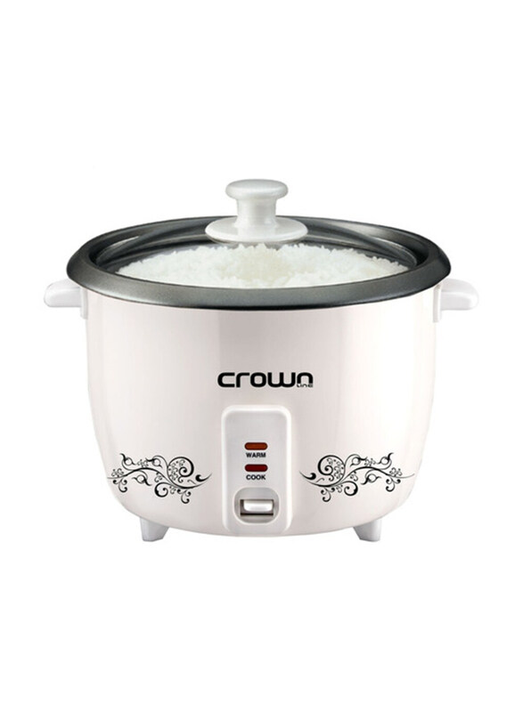 

Crownline 1L Rice Cooker, 400W, RC-169, White/Black