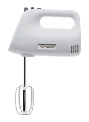 Kenwood Electric Hand Whisk Mixer with 5 Speeds & Twin Stainless Steel Kneader, 450W, HMP30.A0WH, White