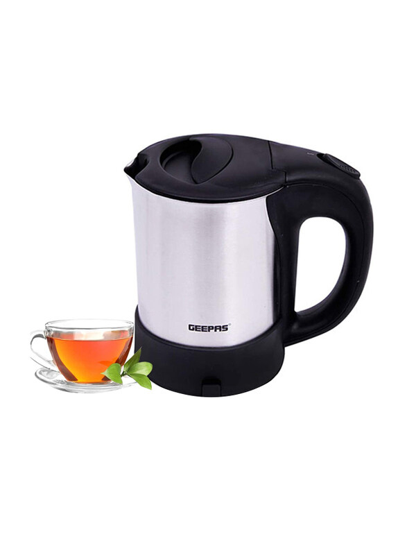 

Geepas 0.5L Kettle, 1000W, GK175, Silver/Black