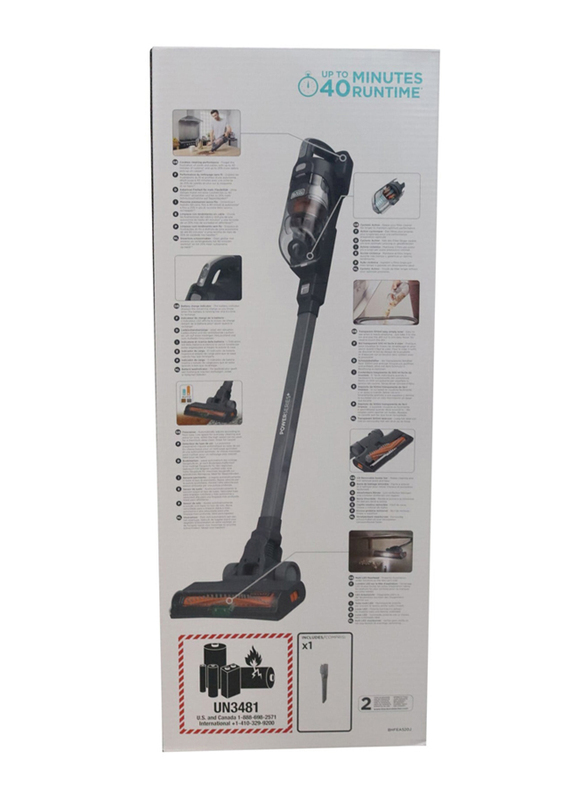 Black+Decker Upright Vacuum Cleaner, BHFEA520J-GB, Grey