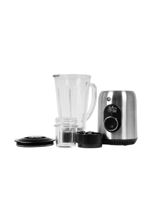 Afra 1.8L 2-in-1 Blender with 5 Speed Settings, Glass Blender Jar, Grinder Jar & 6 Cutting Blades, Silver