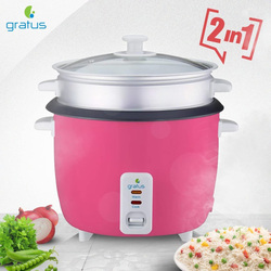 Gratus 1.8L 2-in-1 Rice Cooker, 700W, GRC-18700GBC, Pink