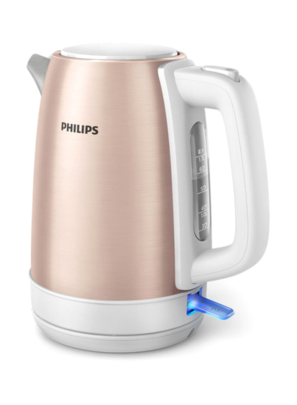 Philips 1.7L Viva Collection Kettle, 2200W, HD9350/96, Rose Gold/White