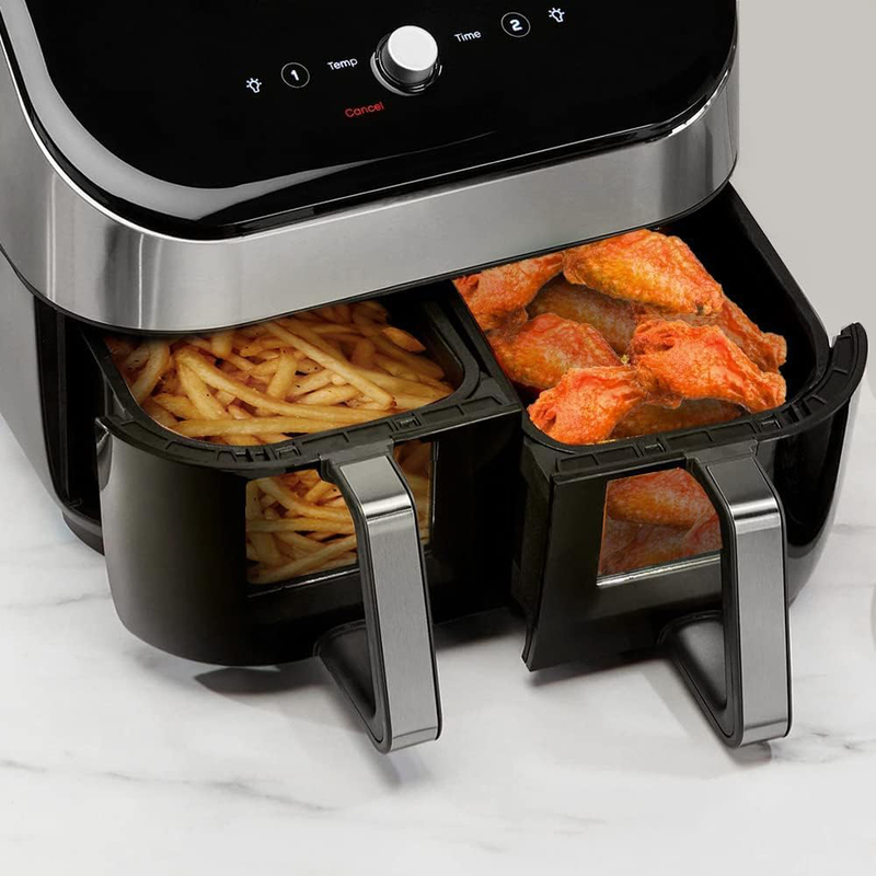 Instant 7.6L Vortex Plus Large Dual 8-in-1 Smart Programmes Air Fryer with Drawers Roast, 1700W, Black