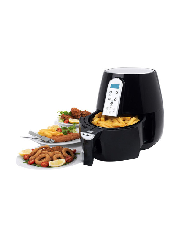 

Salter 4.5L XL Hot Non-Stick Basket Compact Air Fryer, 1500W, EK2559, Black